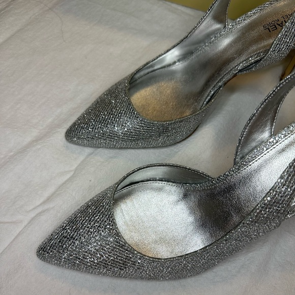 Michael Kors Silver Glitter Slingback Heel - Picture 1 of 6